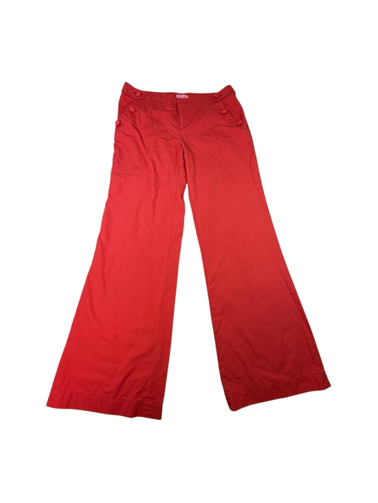 Lilly Pulitzer Pants - Lilly Pulitzer Red Wide Leg Sailor Pants Women’s Size 12 Nautical Button Detail